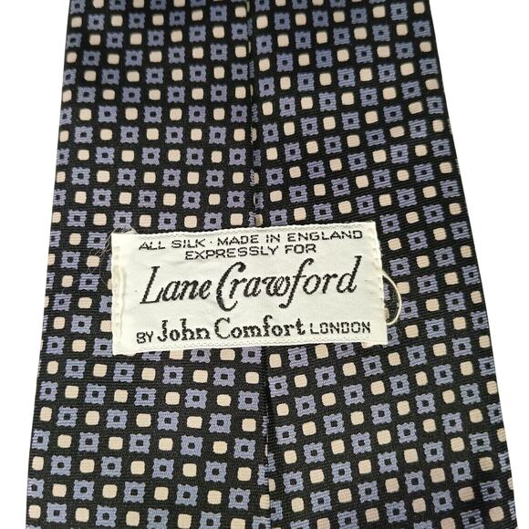 Lane Crawford by John Comfort Neck Tie Blue Geometric 59x3.75 - Picture 2 of 3